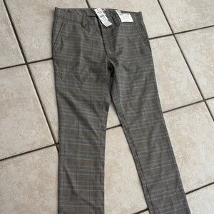 Topman Gray Plaid Dress Pants